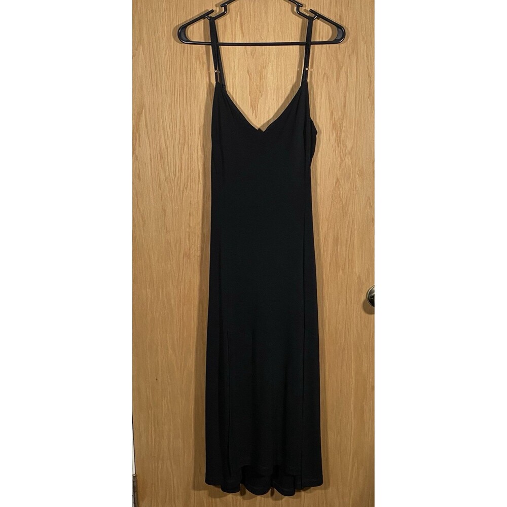 Y2K 90's BCBG Black Strappy Dress Maxi Stretch WhimsiGoth FairyGrunge Wedding Lg
